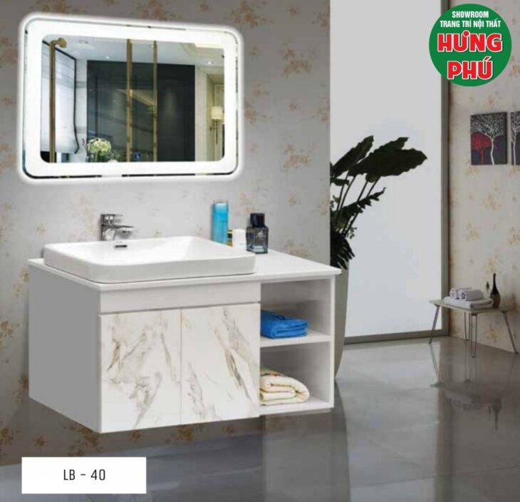 Lavabo tủ kèm đèn led cao cấp