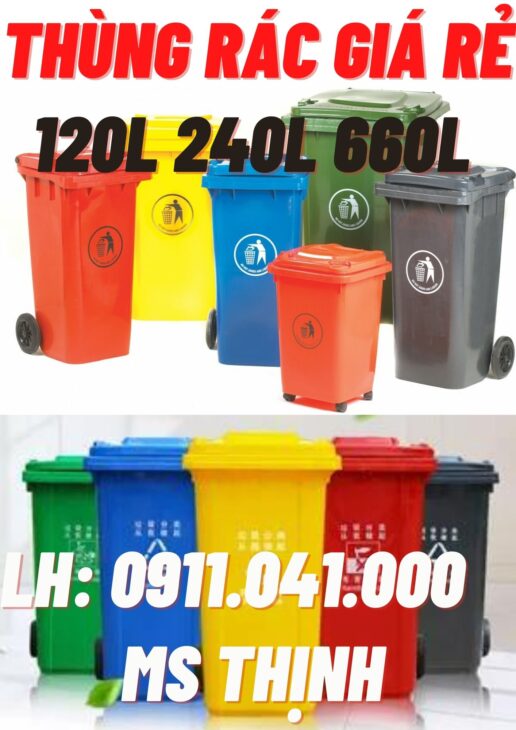 Sỉ lẻ thùng rác nhựa 120L 240L giá rẻ tận gốc thùng rác số lượng lớn 0911041000 Sỉ lẻ thùng rác nhựa 120L 240L giá rẻ tận gốc thùng rác số lượng lớn 0911041000
