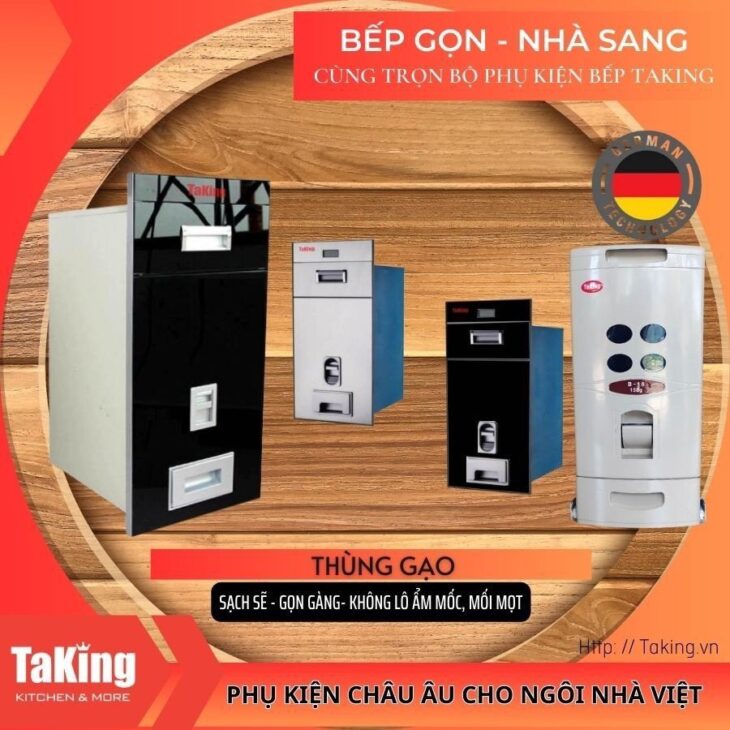 Thùng gạo mặt gương điện tử cao cấp TaKing