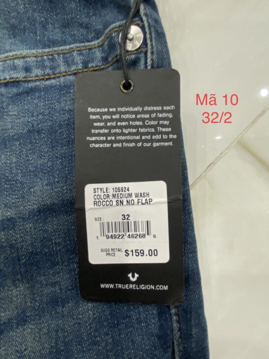 Quần jeans địa True Religion chính hãng nhập Mỹ