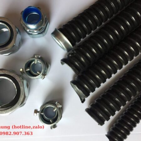 Ống ruột gà lõi thép bọc nhựa vỏ đen bảo vệ cáp điện