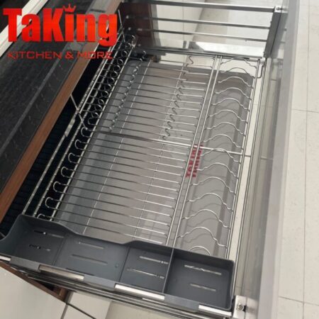 Kệ bát đĩa nan dẹt SUS 304 cánh kéo cao cấp, thiết kế hiện đại, tinh tế TaKing