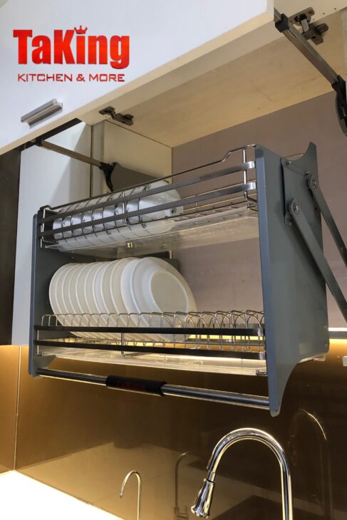 Kệ bát đĩa nâng hạ hiện đại, thẩm mỹ TaKing