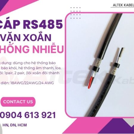 Dây tín hiệu xoắn chống nhiễu RS485 1 pair 24AWG/22AWG/18AWG