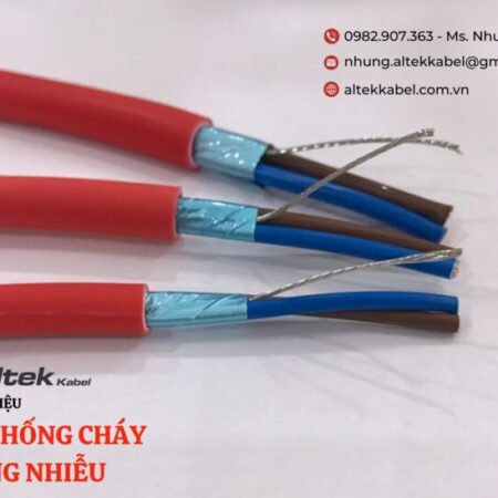 Cáp chống cháy chống nhiễu 2 lõi tiết diện 1.0mm2, 1.5mm2, 2.5mm2 Cáp chống cháy chống nhiễu 2 lõi tiết diện 1.0mm2, 1.5mm2, 2.5mm2