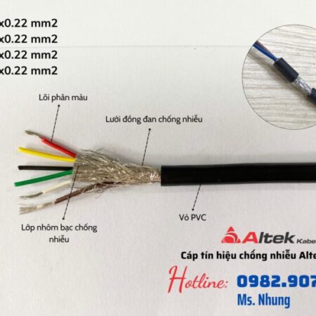 Cáp tín hiệu âm thanh lõi chia dây màu tiết diện 0.22mm2 Altek Kabel Cáp tín hiệu âm thanh lõi chia dây màu tiết diện 0.22mm2 Altek Kabel