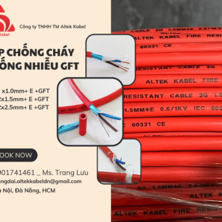 Dây báo cháy 2×1.5mm2 chống cháy chống nhiễu Dây báo cháy 2×1.5mm2 chống cháy chống nhiễu