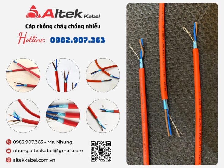 Cáp chống cháy chống nhiễu Altek Kabel truyền tín hiệu, phân phối độc quyền