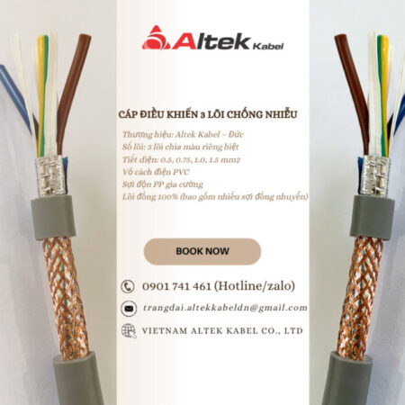 Dây cáp điều khiển chống nhiễu 3×0.75mm2 Dây cáp điều khiển chống nhiễu 3×0.75mm2
