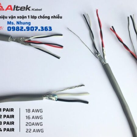 Cáp tín hiệu vặn xoắn 1 lớp chống nhiễu Al foil sỉ lẻ
