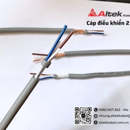 Cáp điều khiển 2 lõi vỏ xám, cáp đồng mềm Altek Kabel Cáp điều khiển 2 lõi vỏ xám, cáp đồng mềm Altek Kabel