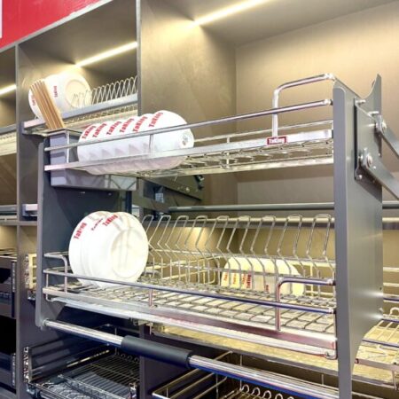 Kệ bát đĩa nâng hạ OVAL độc đáo, sang trọng TaKing, thiết kế hiện đại, tinh tế