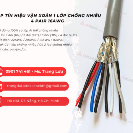 Cáp tín hiệu 16AWG 1 pair, 2 pair, 3 pair, 4 pair