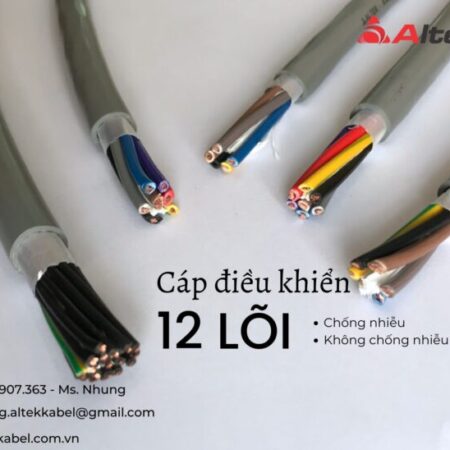 Cáp 12 lõi Altek Kabel vỏ xám ghi dây đánh số, lõi đồng mềm Cáp 12 lõi Altek Kabel vỏ xám ghi dây đánh số, lõi đồng mềm