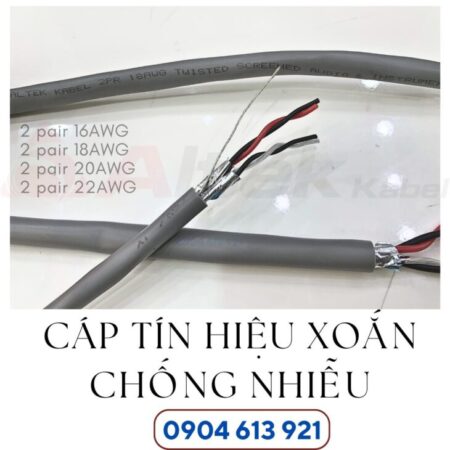 Cáp tín hiệu xoắn chống nhiễu 2 pair 18AWG Altek Kabel Đà Nẵng Cáp tín hiệu xoắn chống nhiễu 2 pair 18AWG Altek Kabel Đà Nẵng