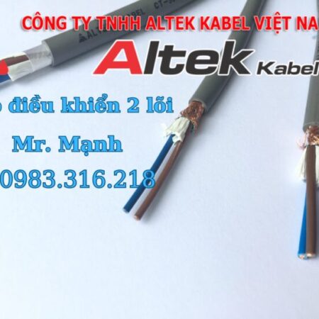 Cáp điều khiển 2 lõi vỏ xám, cáp đồng mềm Altek Kabel Tại Hà Nội