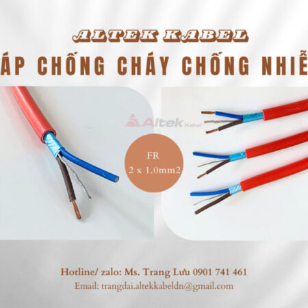 Cáp chống cháy chống nhiễu 2×1.0mm2 Cáp chống cháy chống nhiễu 2×1.0mm2