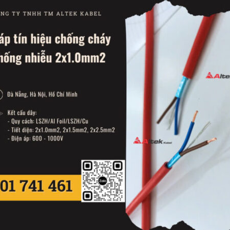 Dây tín hiệu chống cháy chống nhiễu 2×1.0mm2 Đà Nẵng Dây tín hiệu chống cháy chống nhiễu 2×1.0mm2 Đà Nẵng