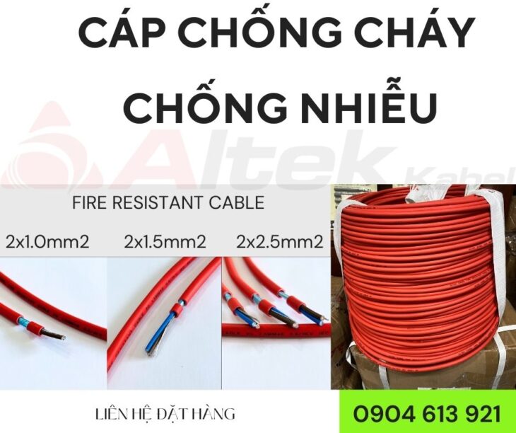 Cáp chống cháy chống nhiễu/ FR Cable Altek Kabel 2x1x16AWG