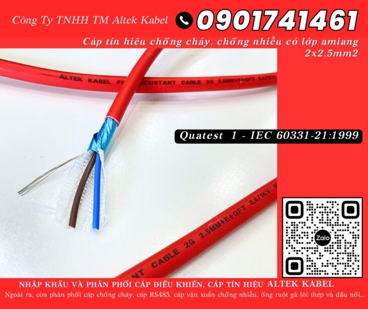 Cáp tín hiệu chống cháy, chống nhiễu Thanh Hóa, Nghệ An, Hà Tĩnh, Quảng Bình, Quảng Trị