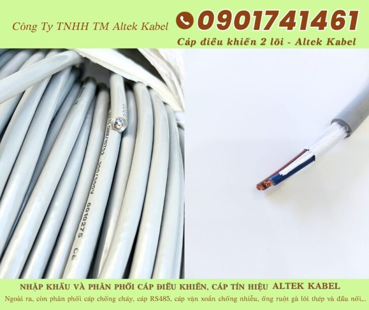 Cáp điều khiển Rvv, Rvvp 2 lõi Hưng Yên, Vĩnh Phúc, Bắc Ninh, Thái Bình