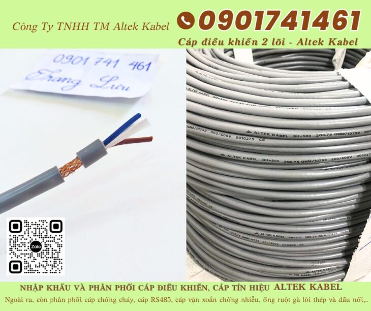 Cáp điều khiển Rvv, Rvvp 2 lõi Hưng Yên, Vĩnh Phúc, Bắc Ninh, Thái Bình