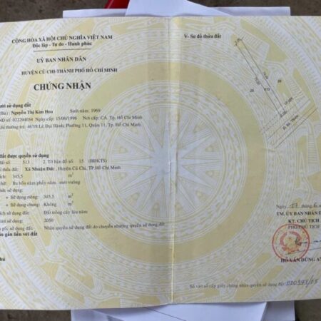 bán lô đất mặt tiền bà thiên xã nhuận đức , củ chi, dt 350m2 có 150m2 thổ cư giá 2,2 tỷ