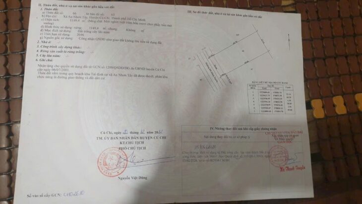 bán lô đất mặt tiền đỗ đăng tuyển củ chi dt 22 x 52m có thoorcuw qh hiện hữu