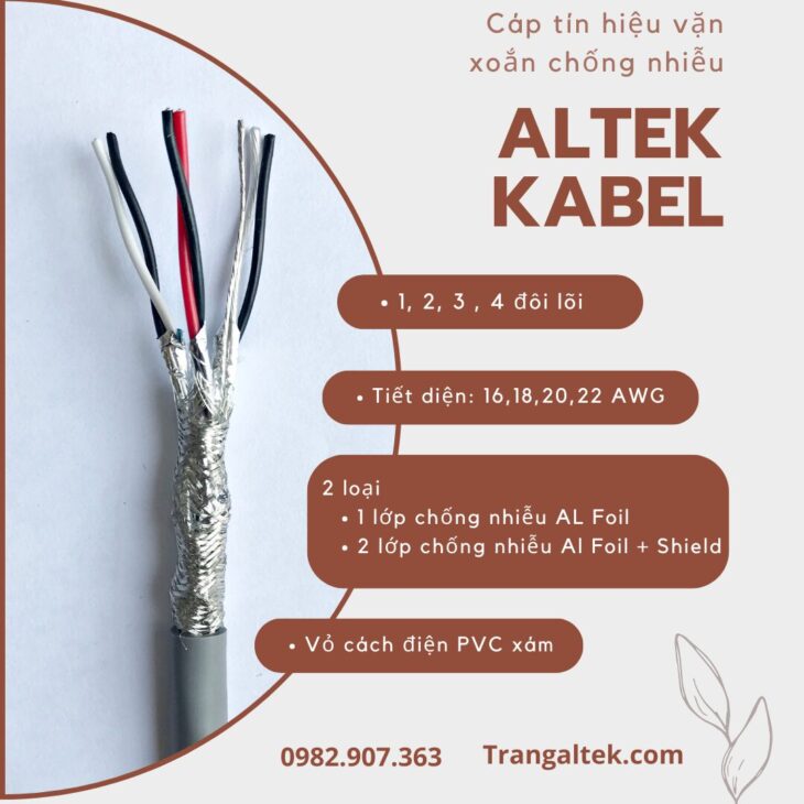 Cáp tín hiệu vặn xoắn chống nhiễu AWG – Altek Kabel