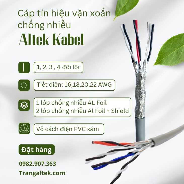 Cáp tín hiệu vặn xoắn chống nhiễu AWG – Altek Kabel