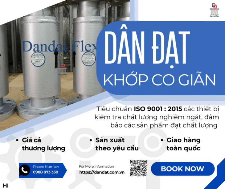 Khớp Nối Giãn Nở Nhiệt Inox, Khớp co giãn cho nồi hơi công nghiệp, Khớp co giãn dùng cho dầu truyền