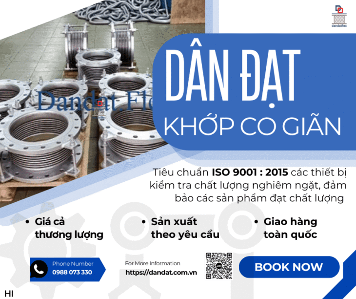 Khớp Nối Giãn Nở Nhiệt Inox, Khớp co giãn cho nồi hơi công nghiệp, Khớp co giãn dùng cho dầu truyền