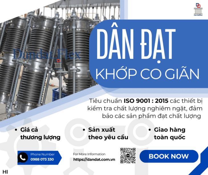 Khớp Nối Giãn Nở Nhiệt Inox, Khớp co giãn cho nồi hơi công nghiệp, Khớp co giãn dùng cho dầu truyền