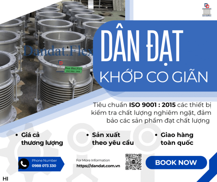 Khớp Nối Giãn Nở Nhiệt Inox, Khớp co giãn cho nồi hơi công nghiệp, Khớp co giãn dùng cho dầu truyền