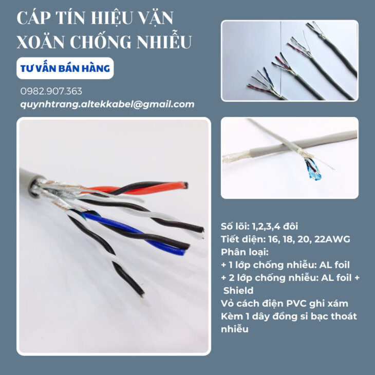 Cáp tín hiệu vặn xoắn chống nhiễu AWG – Altek Kabel