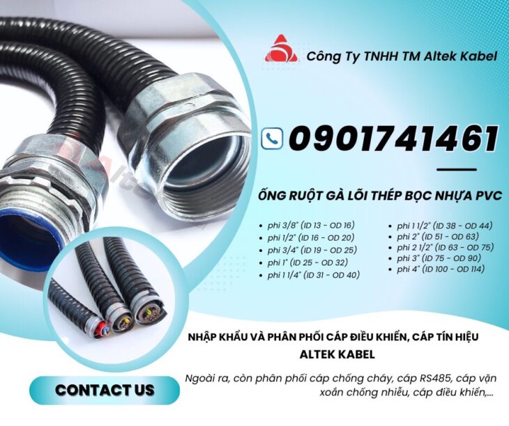 Ống ruột gà lõi thép 1/2 inch ( ID 16-OD 20) Đà Nẵng, Huế, Quảng Nam