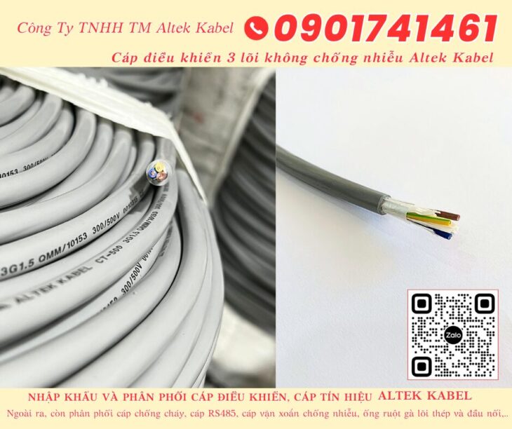 Cáp điều khiển, cáp tín hiệu 3 lõi Bình Dương, Đồng Nai, Tây Ninh, Vũng Tàu