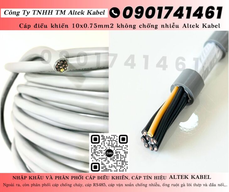 Cáp điều khiển, cáp tín hiệu 10×0.75 Cần Thơ, Long An, Đồng Tháp