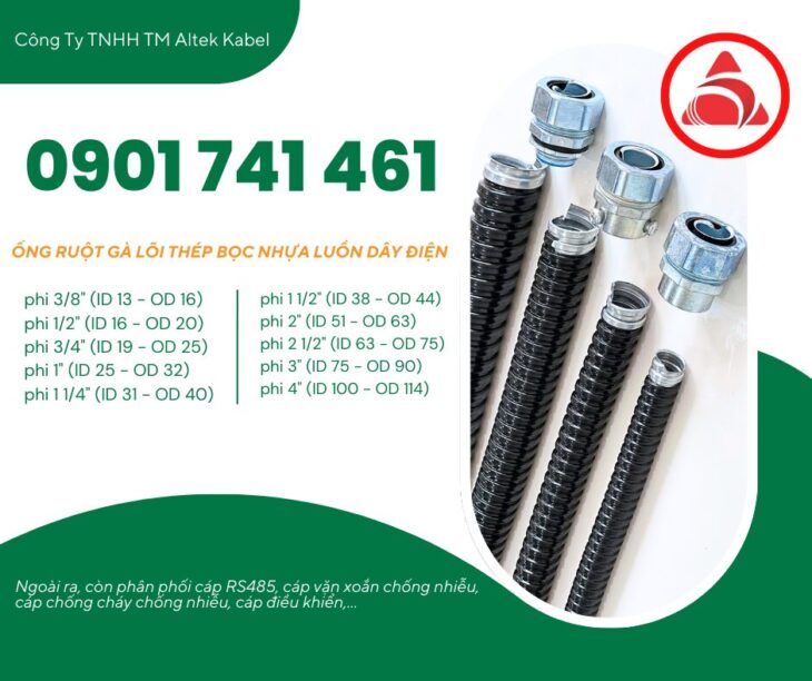 Ống ruột gà lõi thép 1 1/2 inch ( ID 38 – OD 44) Đà Nẵng, Quảng Nam, Quảng Ngãi