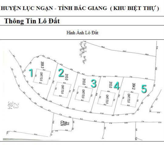 Cấn Bấn 5 lô biệt thự F0 tại Kiên Thành- Lục Ngạn -Bắc Giang.