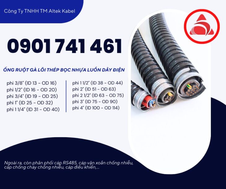Ống ruột gà lõi thép 1 1/2 inch ( ID 38 – OD 44) Đà Nẵng, Quảng Nam, Quảng Ngãi