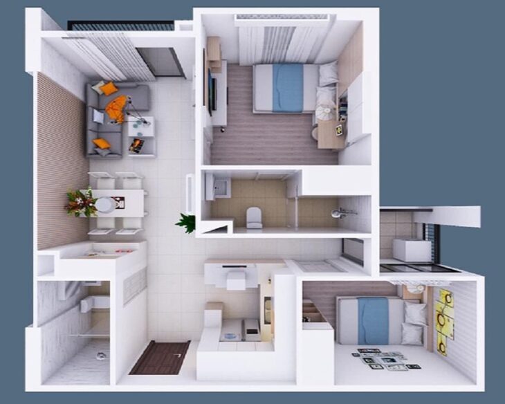 Cho thuê căn hộ Thịnh Phát Tower – Full nội thất 2pn,2wc