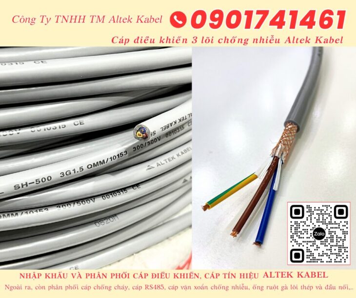 Cáp điều khiển, cáp tín hiệu 3 lõi Bình Dương, Đồng Nai, Tây Ninh, Vũng Tàu