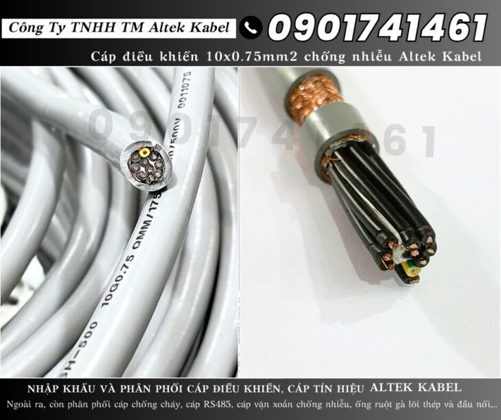 Cáp điều khiển, cáp tín hiệu 10×0.75 Cần Thơ, Long An, Đồng Tháp