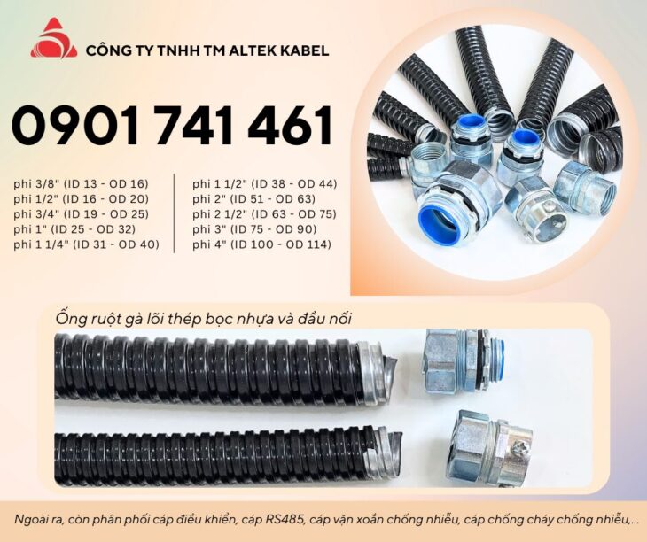 Ống ruột gà lõi thép 1 inch ( ID 25-OD 32) Bình Định, Phú Yên, Đăk Lăk