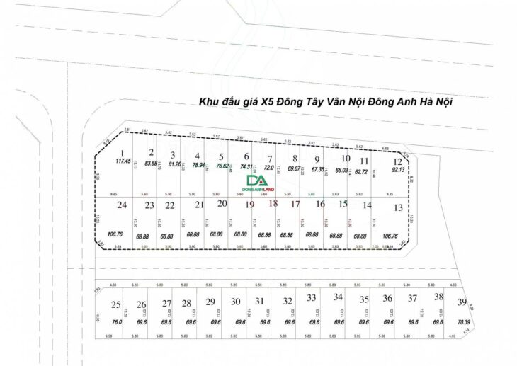 Bán đất đấu giá X5 Đông Tây Vân Nội Đông Anh Hà Nội