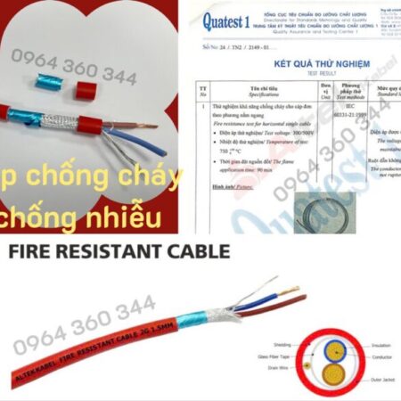 Cáp tín hiệu chống cháy chống nhiễu 2 x 1.5mm2 giá tốt