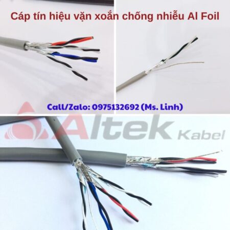 Cáp tín hiệu vặn xoắn Altek Kabel 1 lớp chống nhiễu (Al Foil) Cáp tín hiệu vặn xoắn Altek Kabel 1 lớp chống nhiễu (Al Foil)