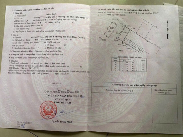 Gấp bán quá Giảm mạnh Chỉ còn 2.92 tỷ. 41m2, 2 tầng 4×10.5 Tân Thới Hiệp Quận 12.