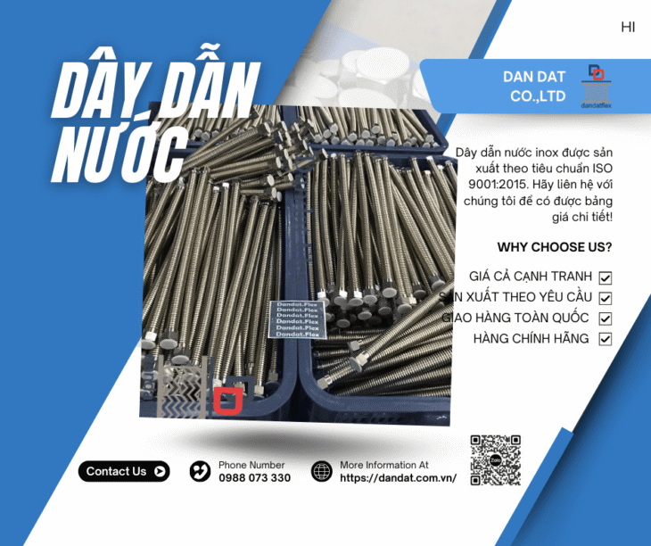 Dây Dẫn Nước Bình Nóng Lạnh| Dây dẫn nước inox 304, Dây cấp bình nóng lạnh chịu nhiệt chịu áp